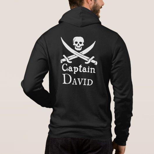 Personalisierter Piratenkapitän Zip Hoodie (Rückseite)
