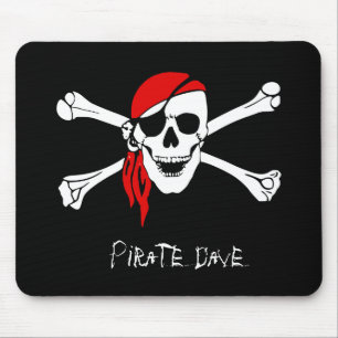 Personalisierter Piratenschädel und Kreuzknochen M Mousepad
