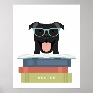 Personalisierter Pitbull-Hundedruck Poster