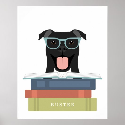 Personalisierter Pitbull-Hundedruck Poster (Vorne)