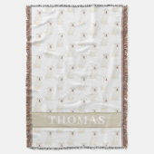 Personalisierter Pitbull Staffy (weiß) Decke (Vorderseite Vertikal)