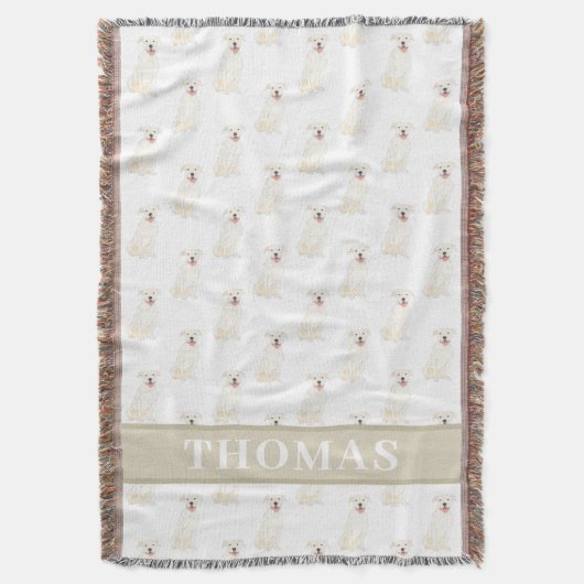 Personalisierter Pitbull Staffy (weiß) Decke (Vorderseite Vertikal)