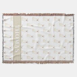 Personalisierter Pitbull Staffy (weiß) Decke