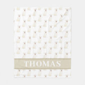 Personalisierter Pitbull Staffy (weiß) Fleecedecke (Vorderseite)