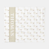 Personalisierter Pitbull Staffy (weiß) Fleecedecke (Vorderseite (Horizontal))