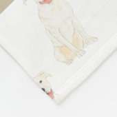 Personalisierter Pitbull Staffy (weiß) Fleecedecke (Ecke)