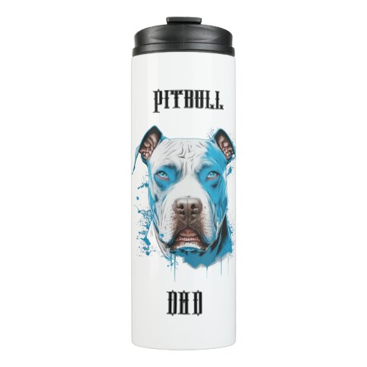 Personalisierter Pitbull-Vater Thermosbecher (Vorderseite)