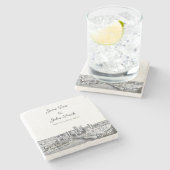 Personalisierter Pittsburgh Stone Untersetzer (Seitenansicht)