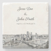 Personalisierter Pittsburgh Stone Untersetzer (Vorderseite)