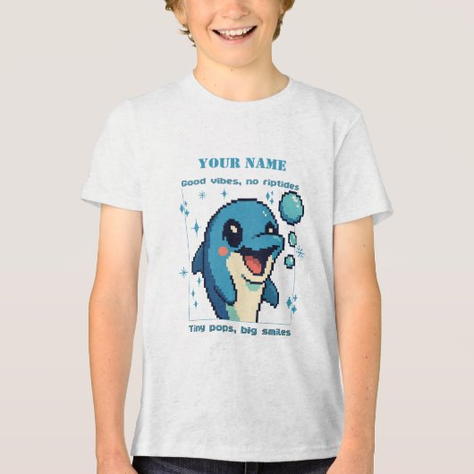 Personalisierter Pixel-Dolphin-T - Shirt — Individ (Vorderseite)