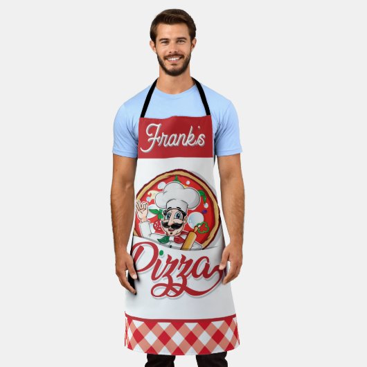 Personalisierter Pizza Koch Schürze (Getragen)