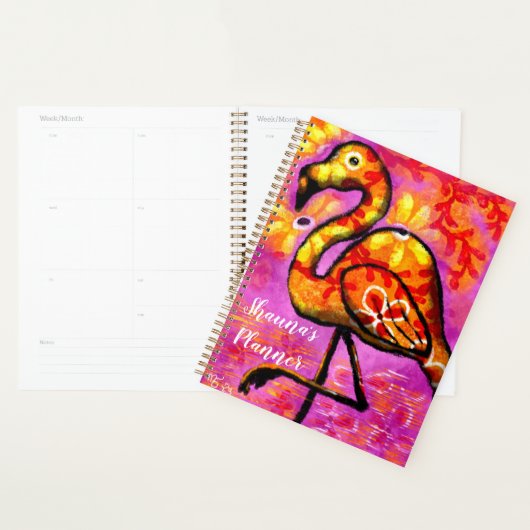 Personalisierter Planer Abstrakt Flamingo Kunst (Anzeige)