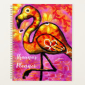 Personalisierter Planer Abstrakt Flamingo Kunst (Vorderseite)