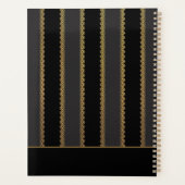 Personalisierter Planer für Schwarz und Gold Strei (Rückseite)
