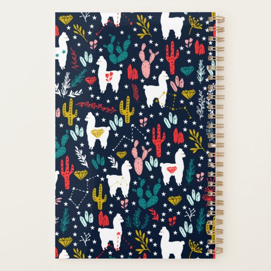 Personalisierter Planer mit Alpacas (Rückseite)