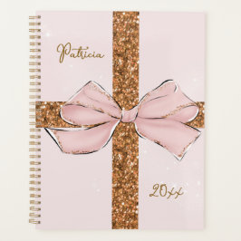 Personalisierter Planer mit rosa Glitterstreifen u