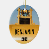 Personalisierter Planierraupen-Traktor Keramik Ornament (Rechts)