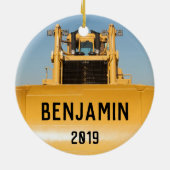 Personalisierter Planierraupen-Traktor Keramik Ornament (Hinten)