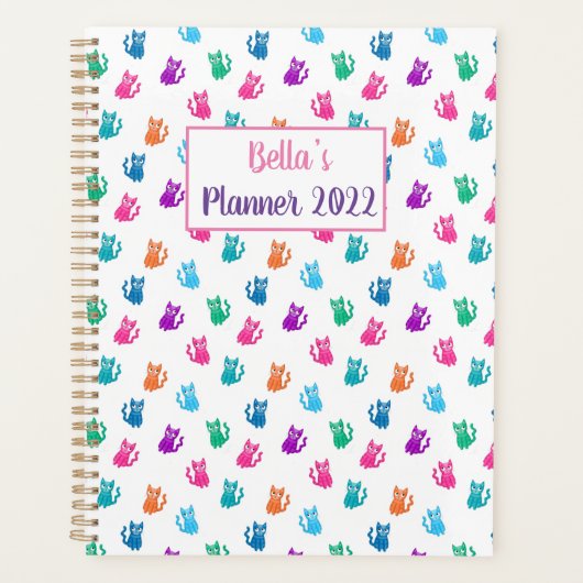 Personalisierter Planner bunt Kitty Planer (Vorderseite)