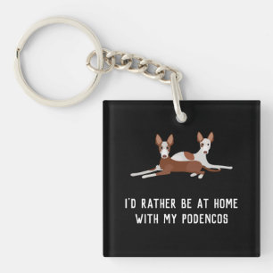 Personalisierter Podenco Hund Funny Double Side Schlüsselanhänger