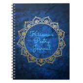 Personalisierter Poesie-Zeitschriften-GoldMandala Notizblock (Vorderseite)