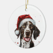 Personalisierter Pointer-Hund Weihnachten Keramik Ornament (Links)