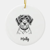 Personalisierter Pointer-Hund Weihnachten Keramik Ornament (Vorne)