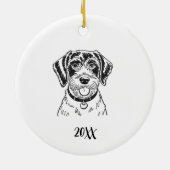 Personalisierter Pointer-Hund Weihnachten Keramik Ornament (Hinten)