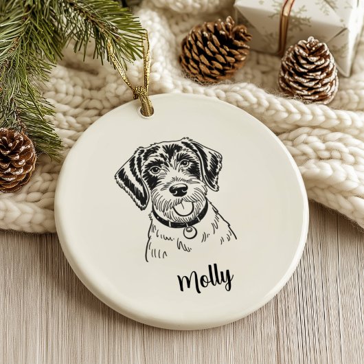 Personalisierter Pointer-Hund Weihnachten Keramik Ornament