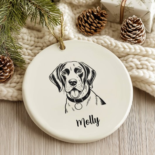 Personalisierter Pointer-Hund Weihnachten Keramik Ornament