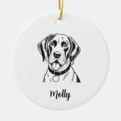 Personalisierter Pointer-Hund Weihnachten Keramik Ornament (Vorne)