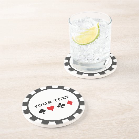 Personalisierter Poker Chip Untersetzer (Seite)