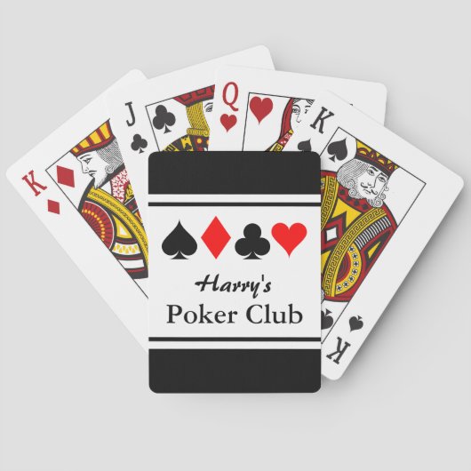 Personalisierter Poker-Club mit Anzügen Spielkarten (Rückseite)