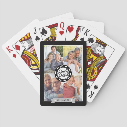 Personalisierter Poker-Spielabend-Collage Spielkarten (Rückseite)