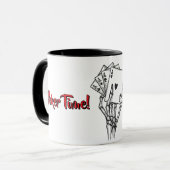 Personalisierter Poker Tasse Skeletthand (Vorderseite Links)