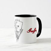 Personalisierter Poker Tasse Skeletthand (VorderseiteRechts)