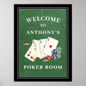 Personalisierter Poker Zimmer Begrüßungszeichen Poster (Vorne)