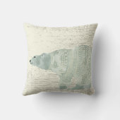 Personalisierter Polar Bär Grau Banner Kissen (Rückseite)