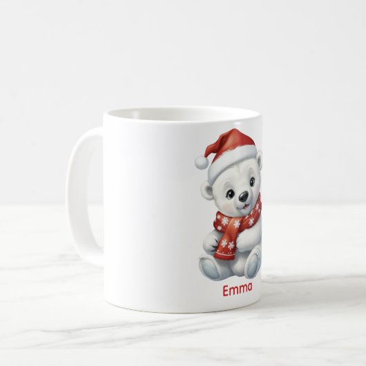 Personalisierter Polar Bär Kinder Tasse (Vorderseite Links)