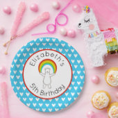 Personalisierter Polar- und Regenbogenpapierplatte Pappteller (Party)