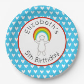 Personalisierter Polar- und Regenbogenpapierplatte Pappteller (Vorderseite)