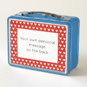 Personalisierter Polarbär und Regenbogen Metall Brotdose (Rückseite)