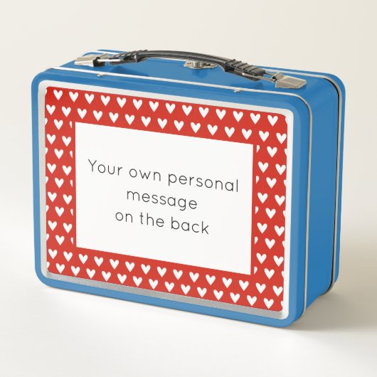 Personalisierter Polarbär und Regenbogen Metall Brotdose (Rückseite)