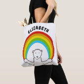 Personalisierter Polarbär und Regenbogen Tasche (Von Nahem)