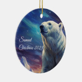 Personalisierter Polarbärendekor Keramik Ornament (Rechts)