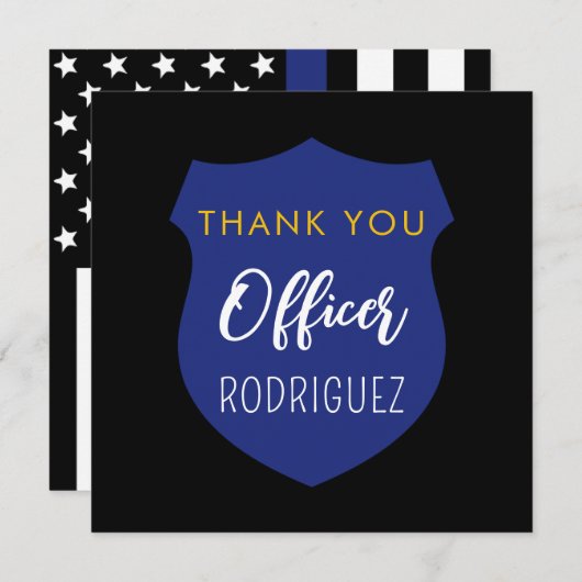 Personalisierter Polizeibeamter Dankeschön-Karte Dankeskarte (Vorne/Hinten)