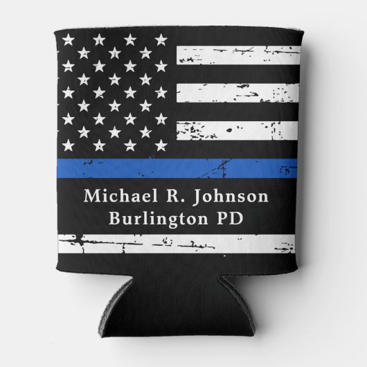 Personalisierter Polizeibeamter für die Flagge mit Dosenkühler (Vorderseite)