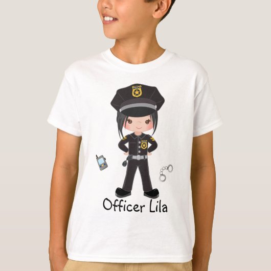 Personalisierter Polizeibeamter für Mädchen - Rech T-Shirt (Vorderseite)