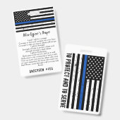Personalisierter Polizeibeamter Gebet Thin Blue Li Ausweis (Vorder- & Rückseite)