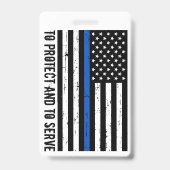 Personalisierter Polizeibeamter Gebet Thin Blue Li Ausweis (Rückseite)